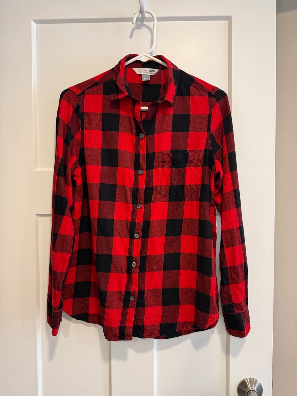 Old Navy Women’s Red Black Buffalo Plaid Flannel Shirt S Petite